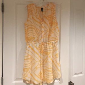 Yellow and white dress